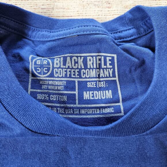 Black Rifle Coffee Company Short Sleeve T-shirt Adult Medium Blue Winged Elk New - Picture 3 of 4